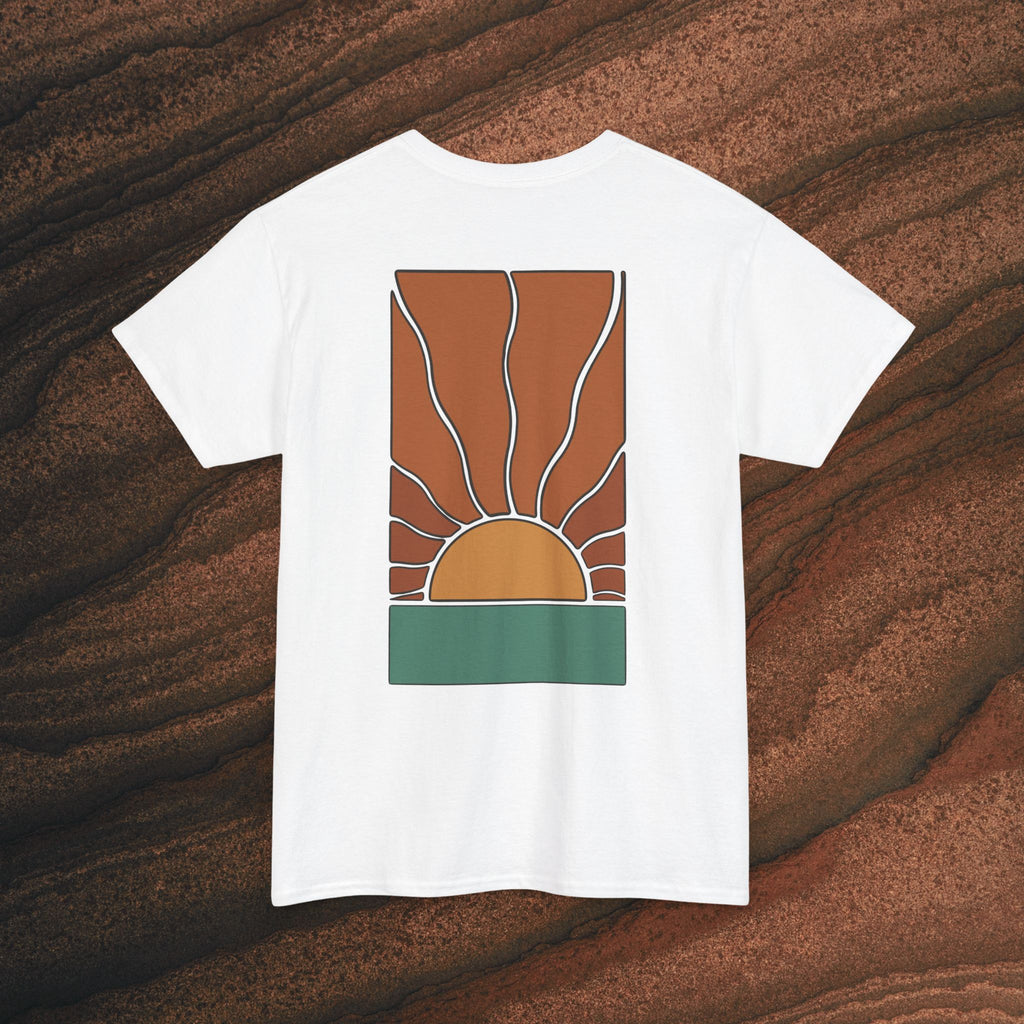 Sunrise Graphic Tee — Retro Minimal Sunset T-Shirt