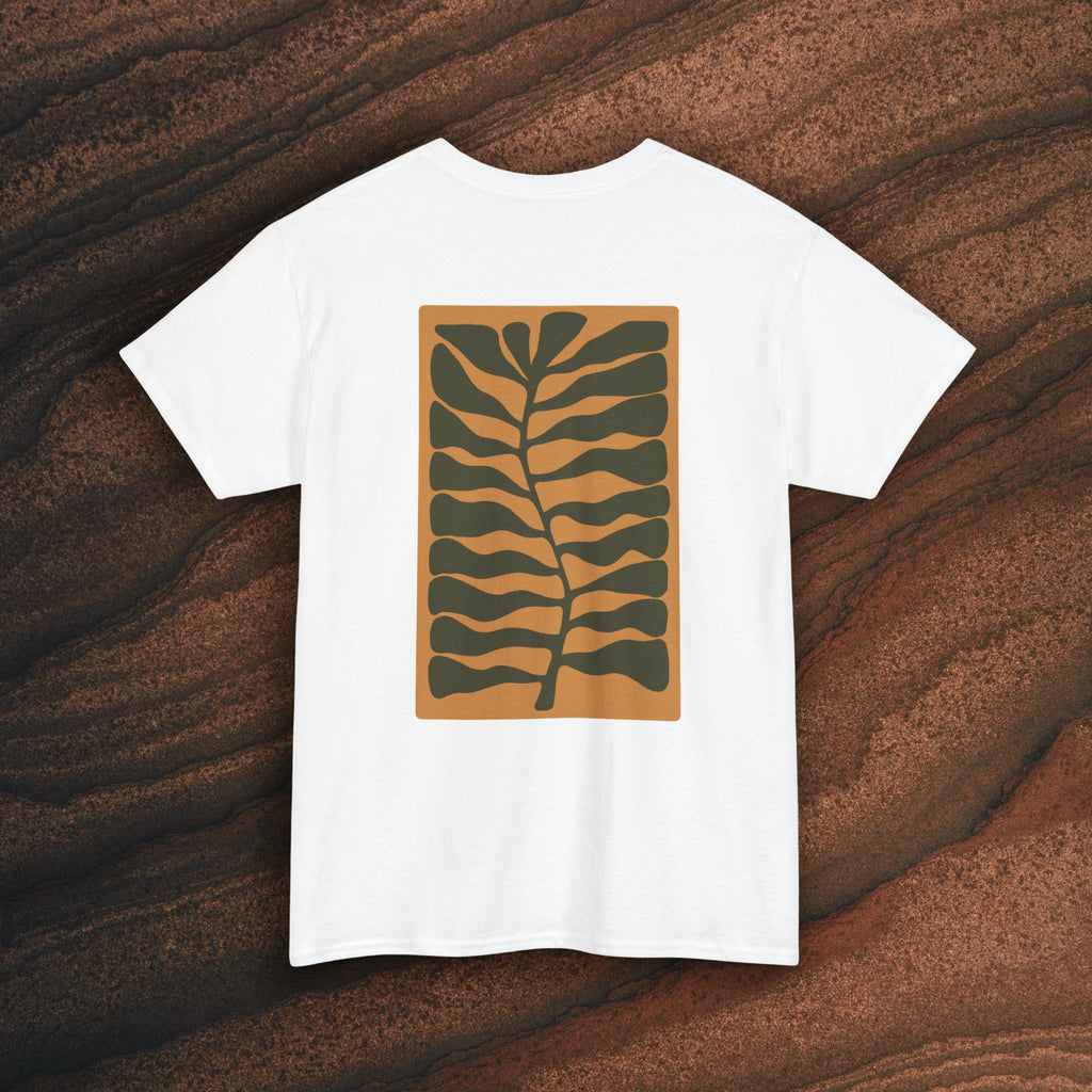 Unisex Heavy Cotton T-Shirt — Botanical Leaf Print