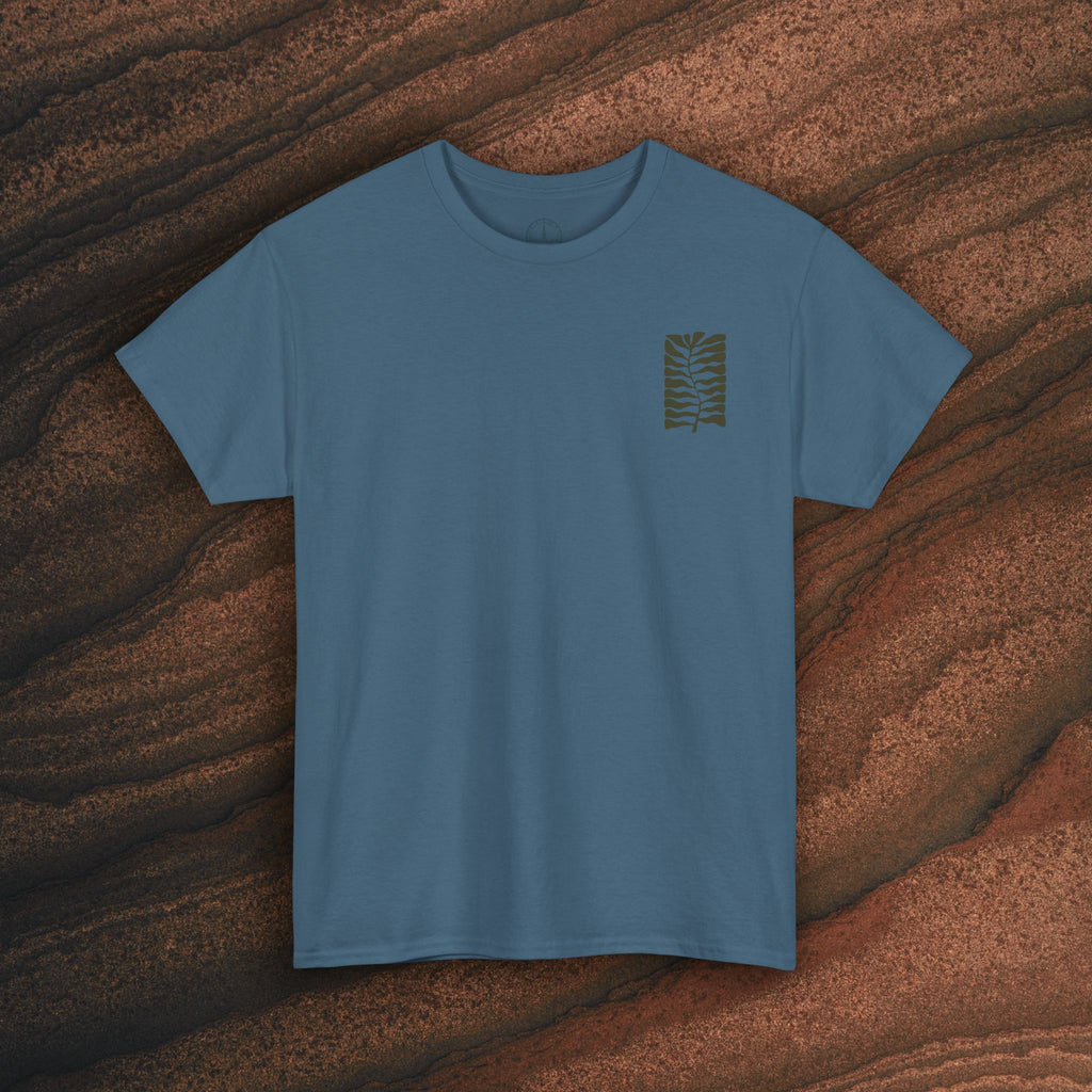 Unisex Heavy Cotton T-Shirt — Botanical Leaf Print