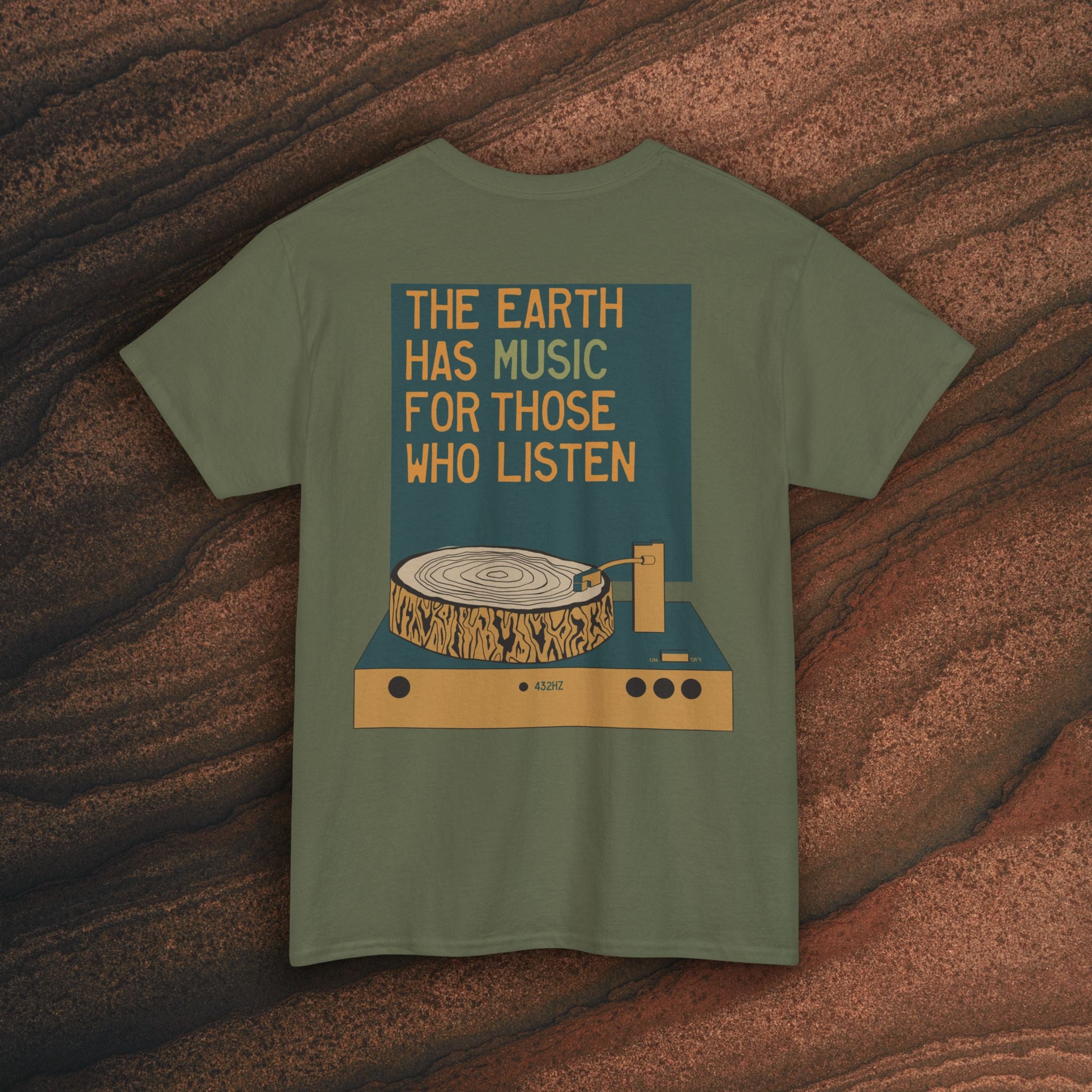 Unisex Heavy Cotton T-Shirt — 432Hz Vinyl Record Graphic