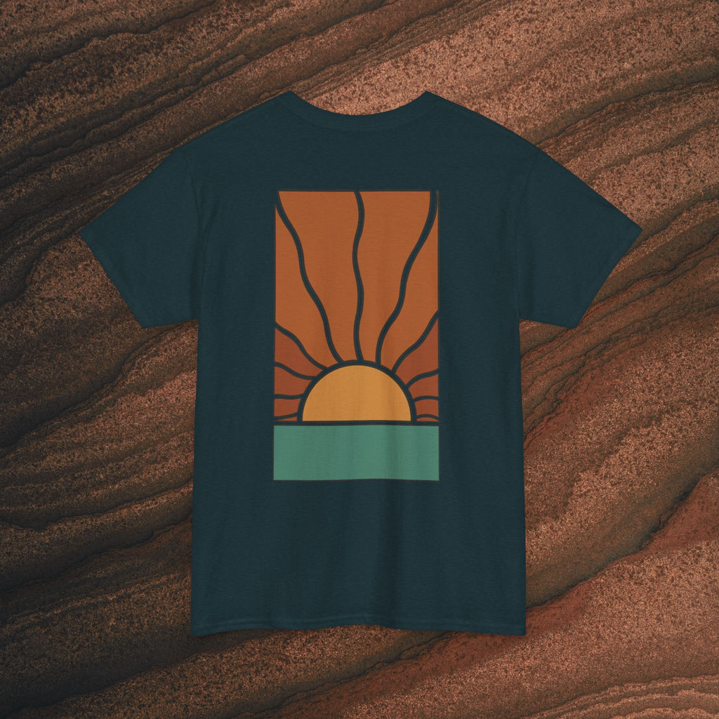 Sunrise Graphic Tee — Retro Minimal Sunset T-Shirt