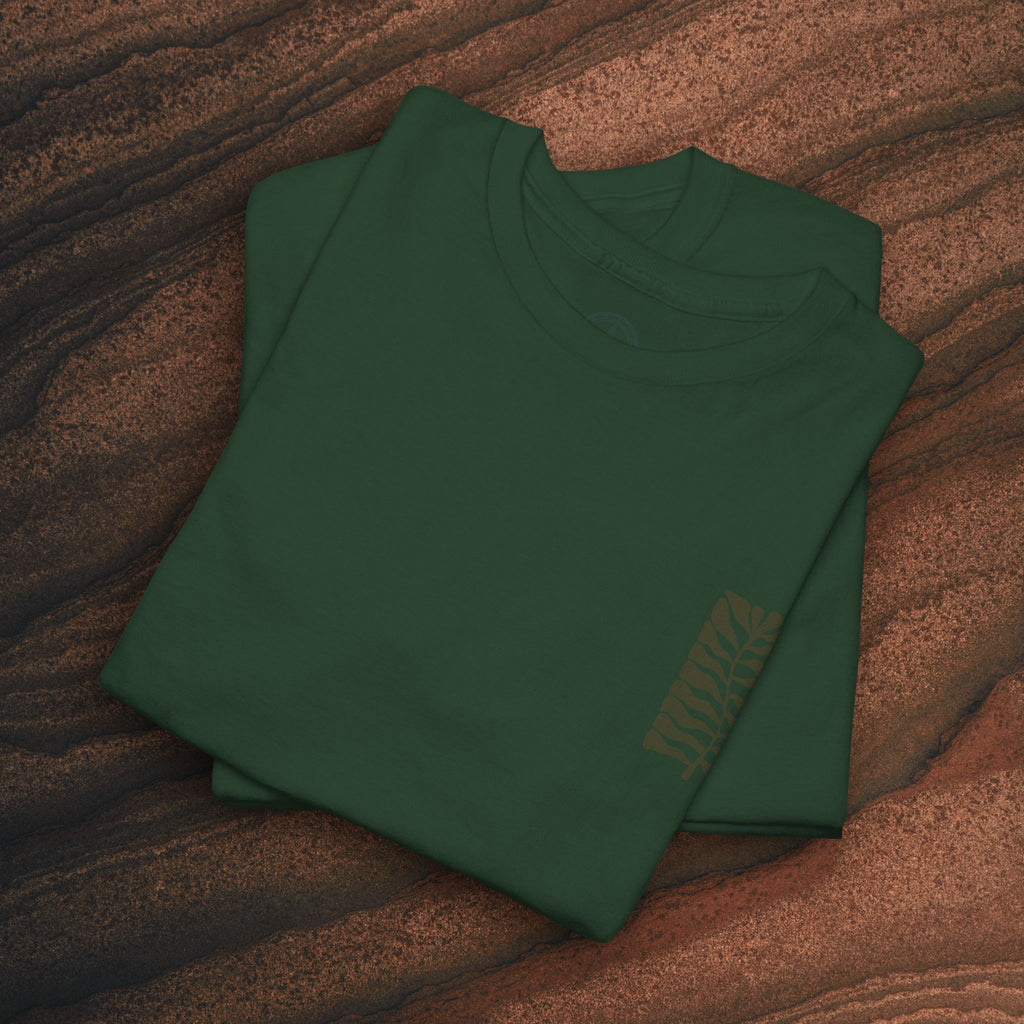 Unisex Heavy Cotton T-Shirt — Botanical Leaf Print