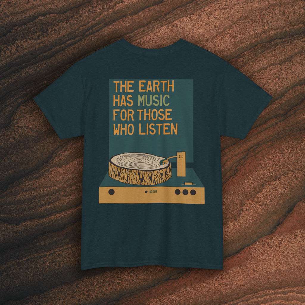 Unisex Heavy Cotton T-Shirt — 432Hz Vinyl Record Graphic