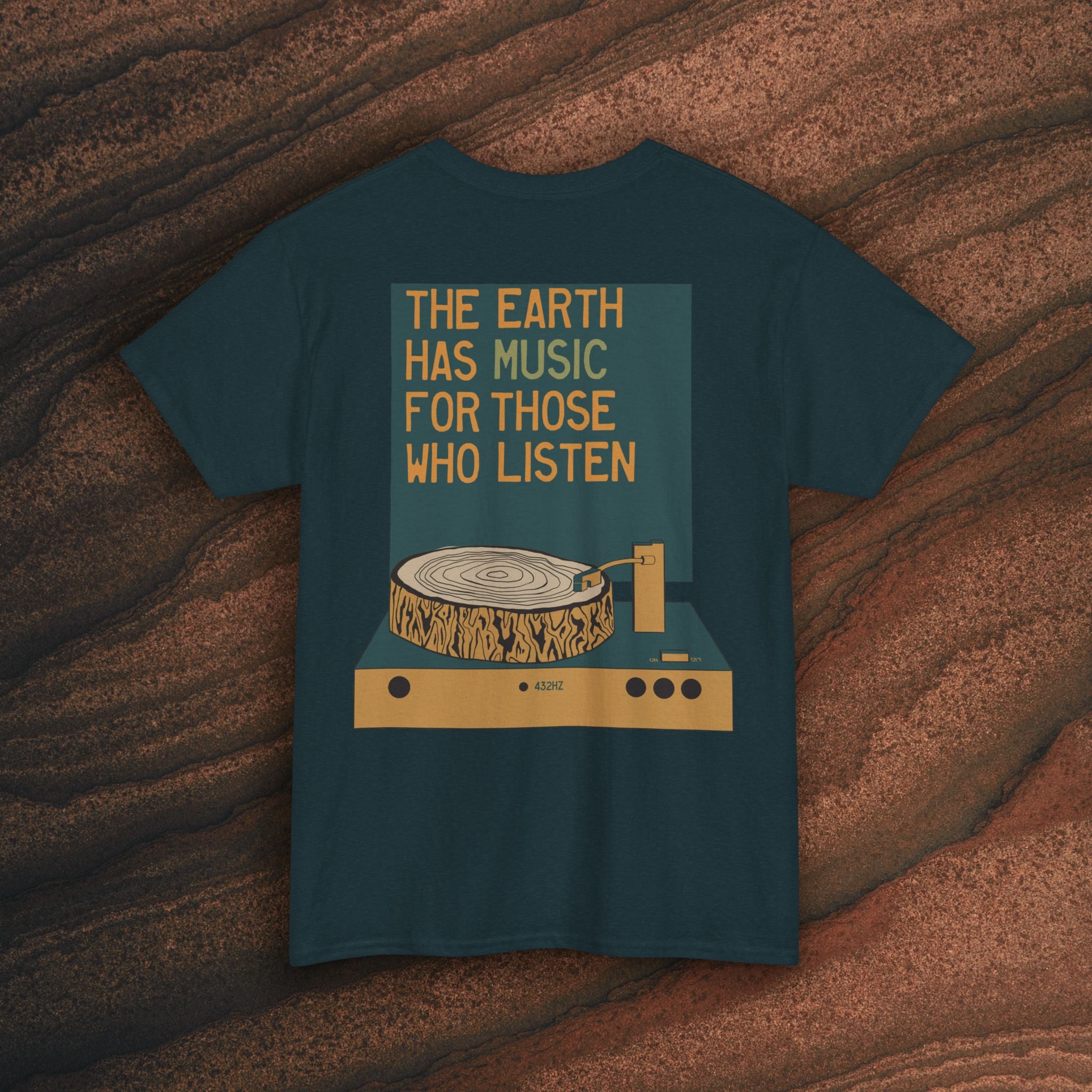 Unisex Heavy Cotton T-Shirt — 432Hz Vinyl Record Graphic