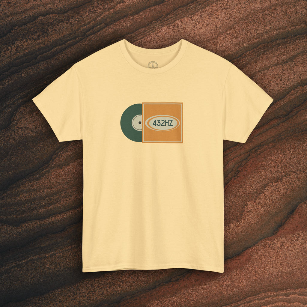 Unisex Heavy Cotton T-Shirt — 432Hz Vinyl Record Graphic