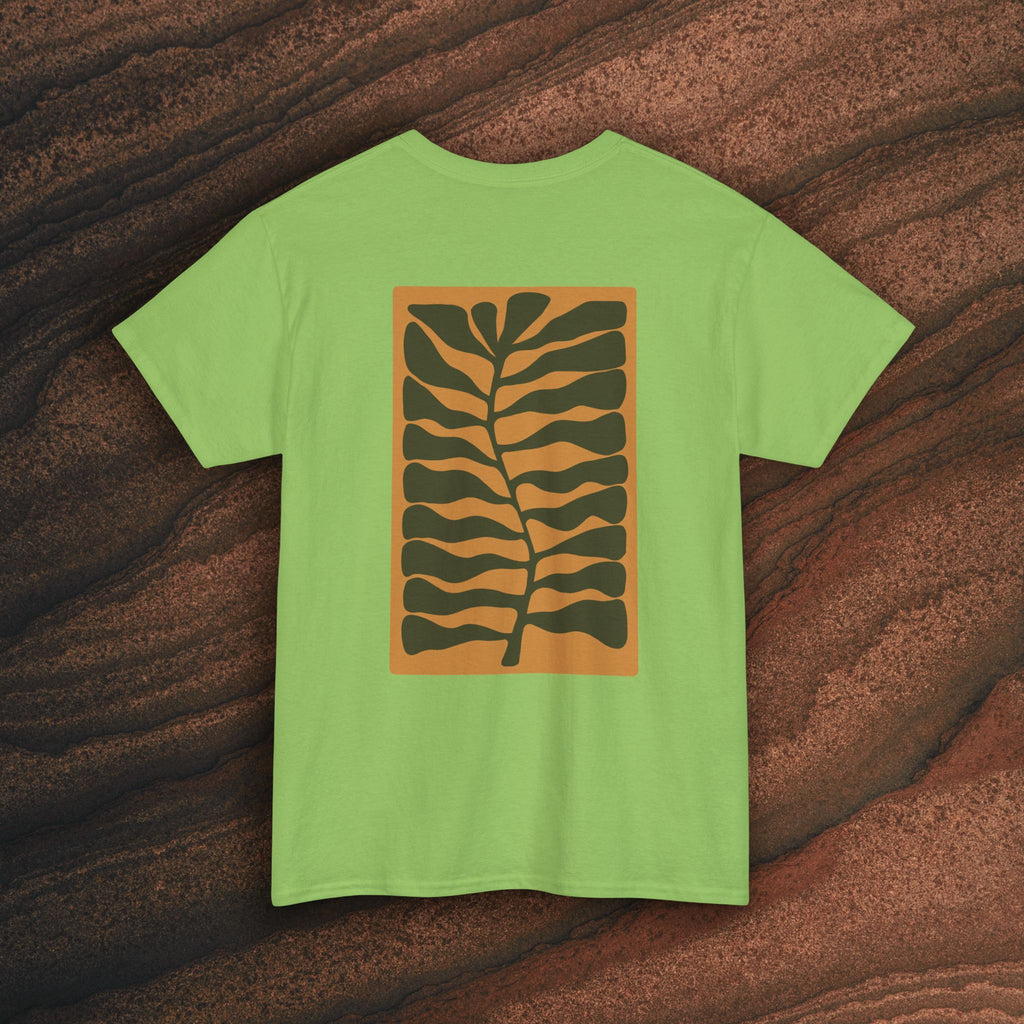 Unisex Heavy Cotton T-Shirt — Botanical Leaf Print