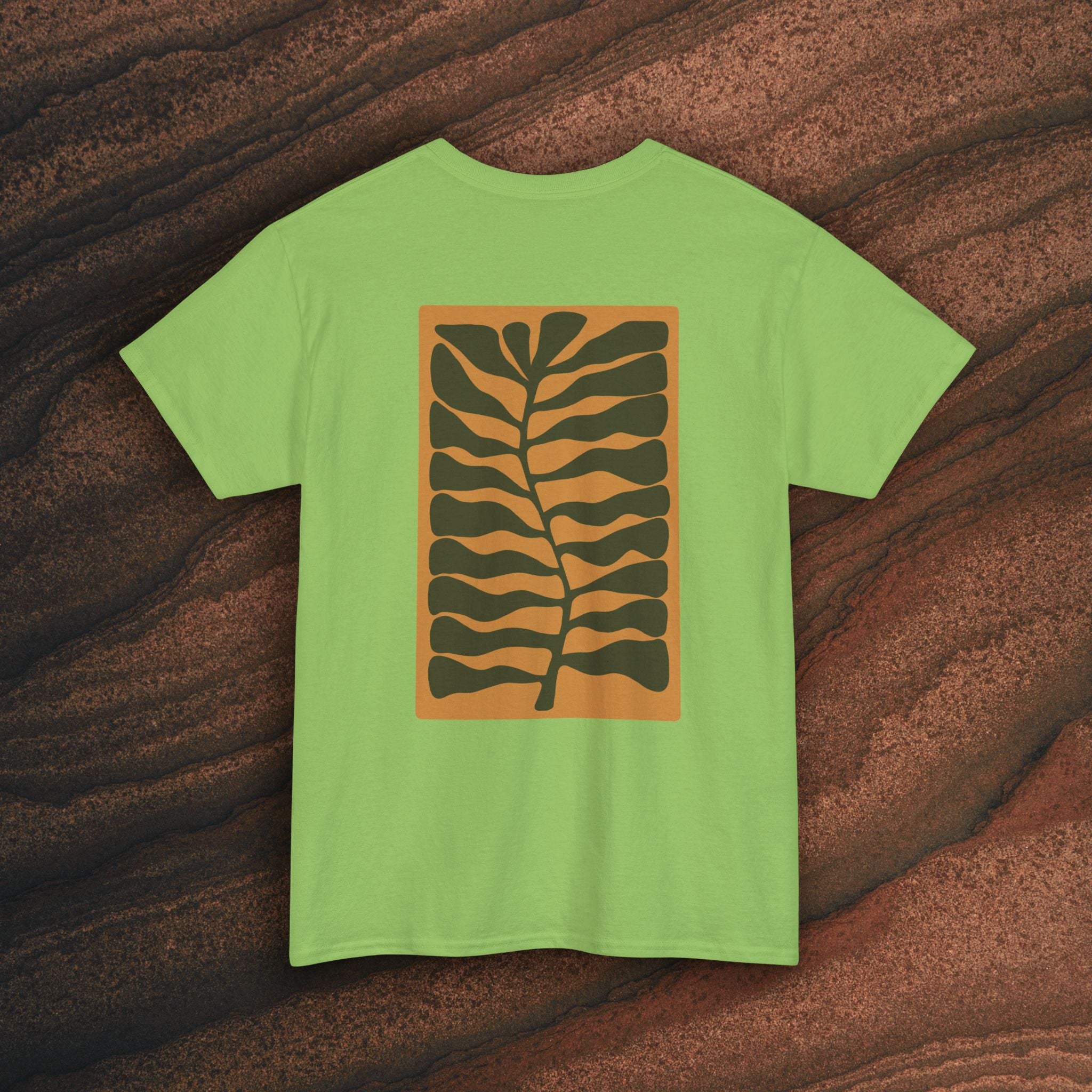 Unisex Heavy Cotton T-Shirt — Botanical Leaf Print