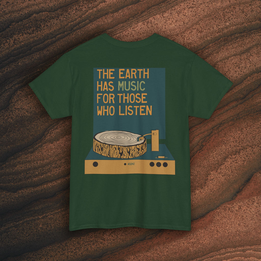 Unisex Heavy Cotton T-Shirt — 432Hz Vinyl Record Graphic
