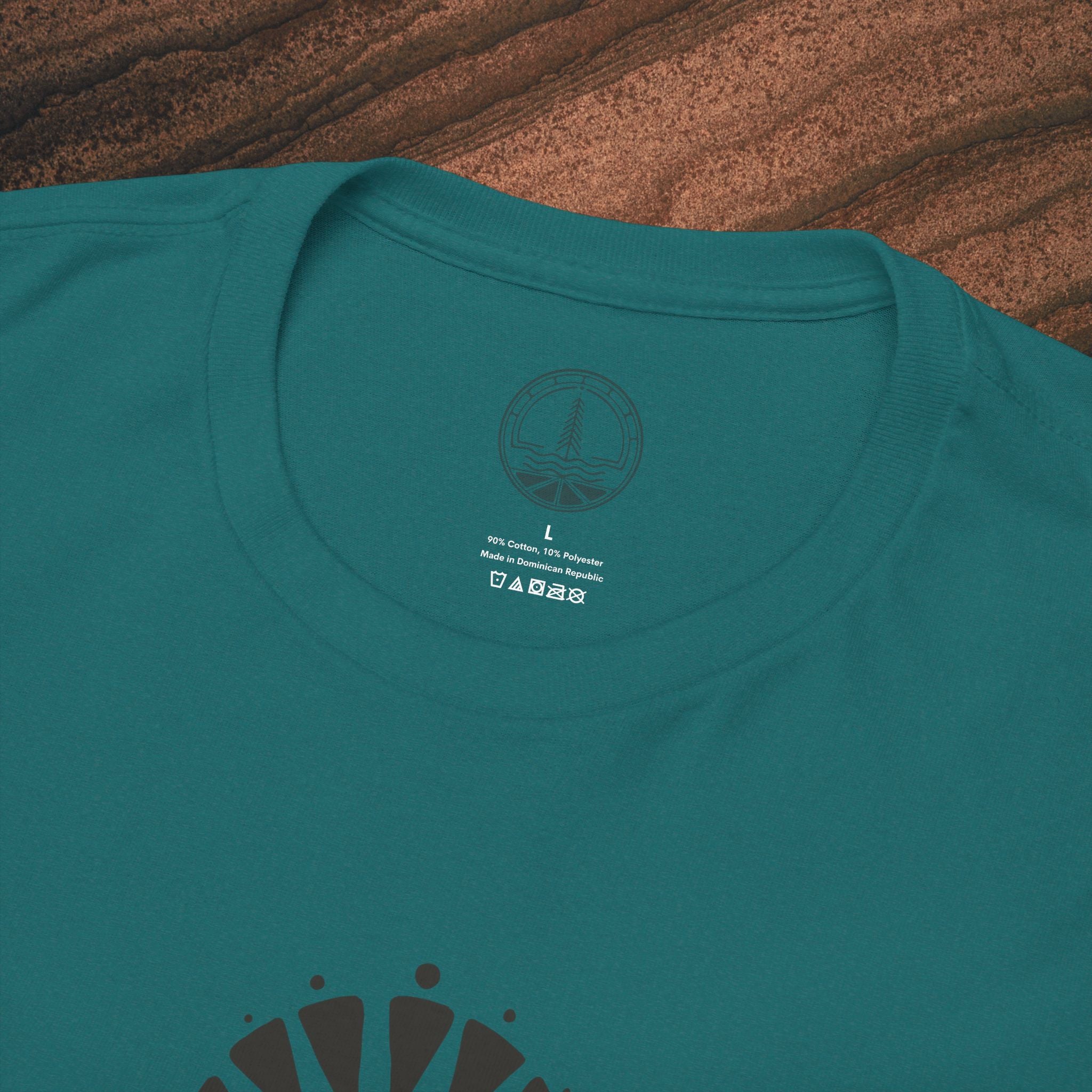 Nature Graphic Tee — Surf, Trees & Sun Vintage Panel Design