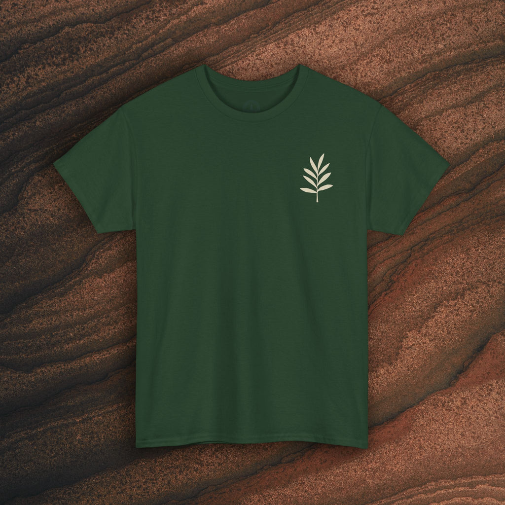 Unisex Heavy Cotton Tee — Minimal Olive Branch Graphic T-Shirt