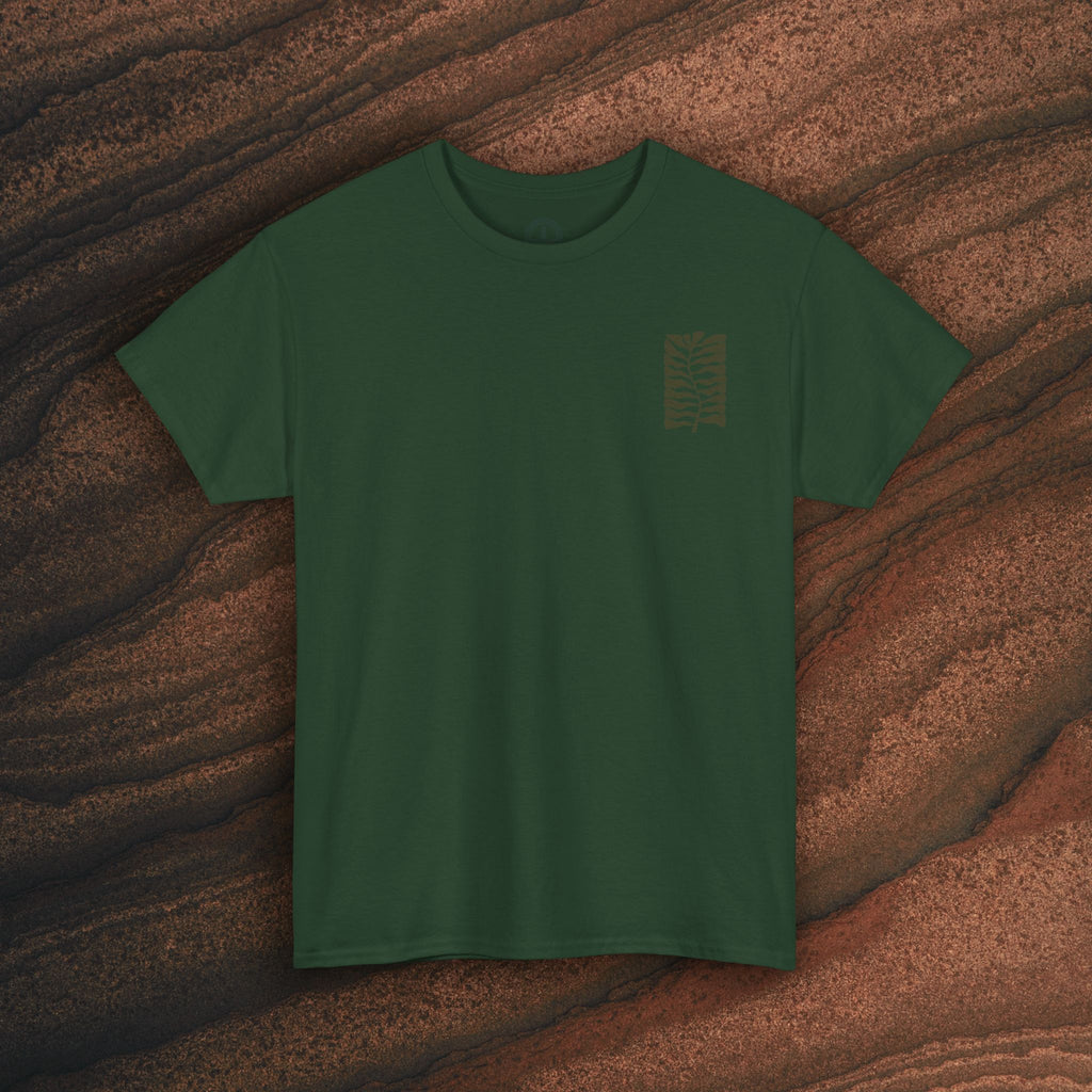 Unisex Heavy Cotton T-Shirt — Botanical Leaf Print