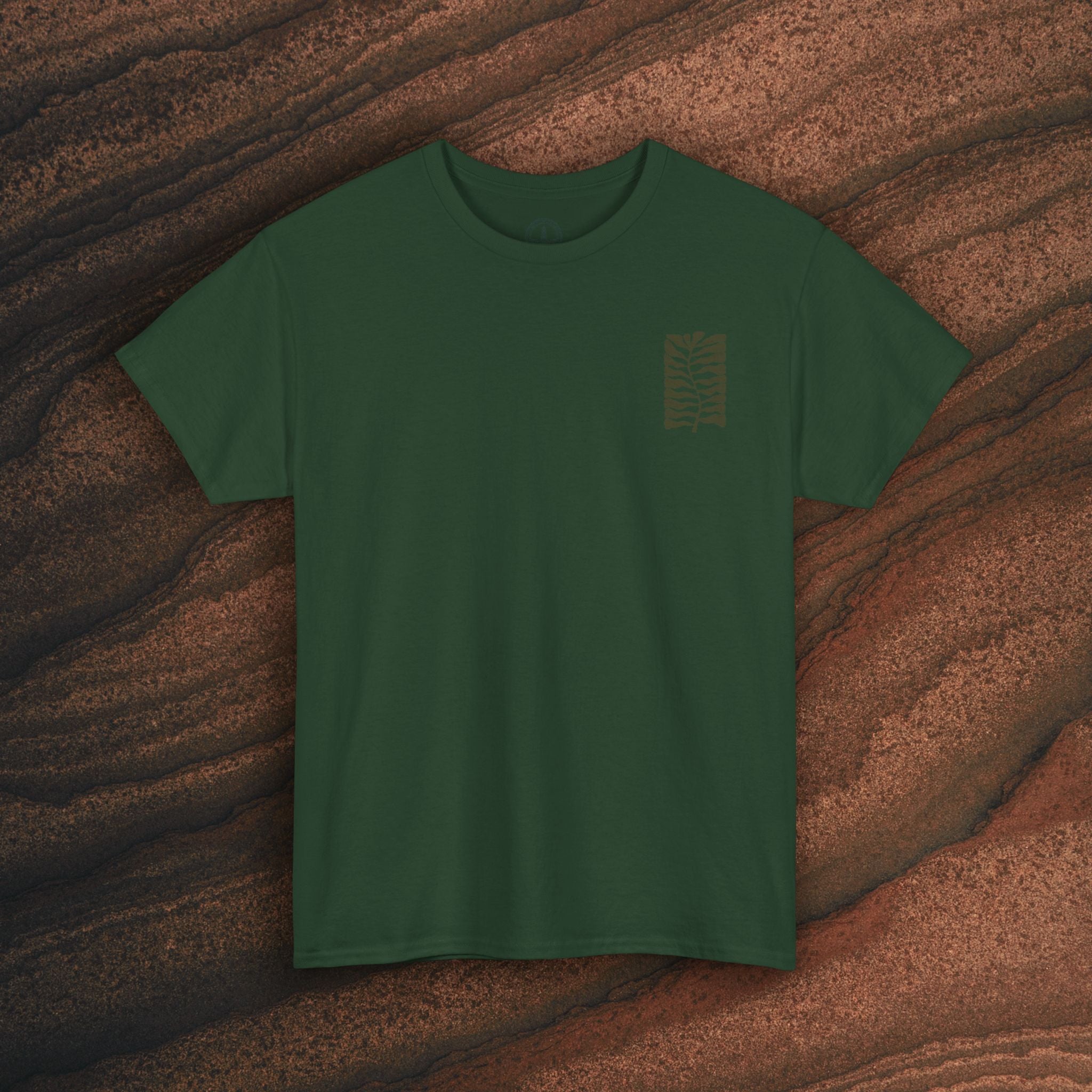 Unisex Heavy Cotton T-Shirt — Botanical Leaf Print