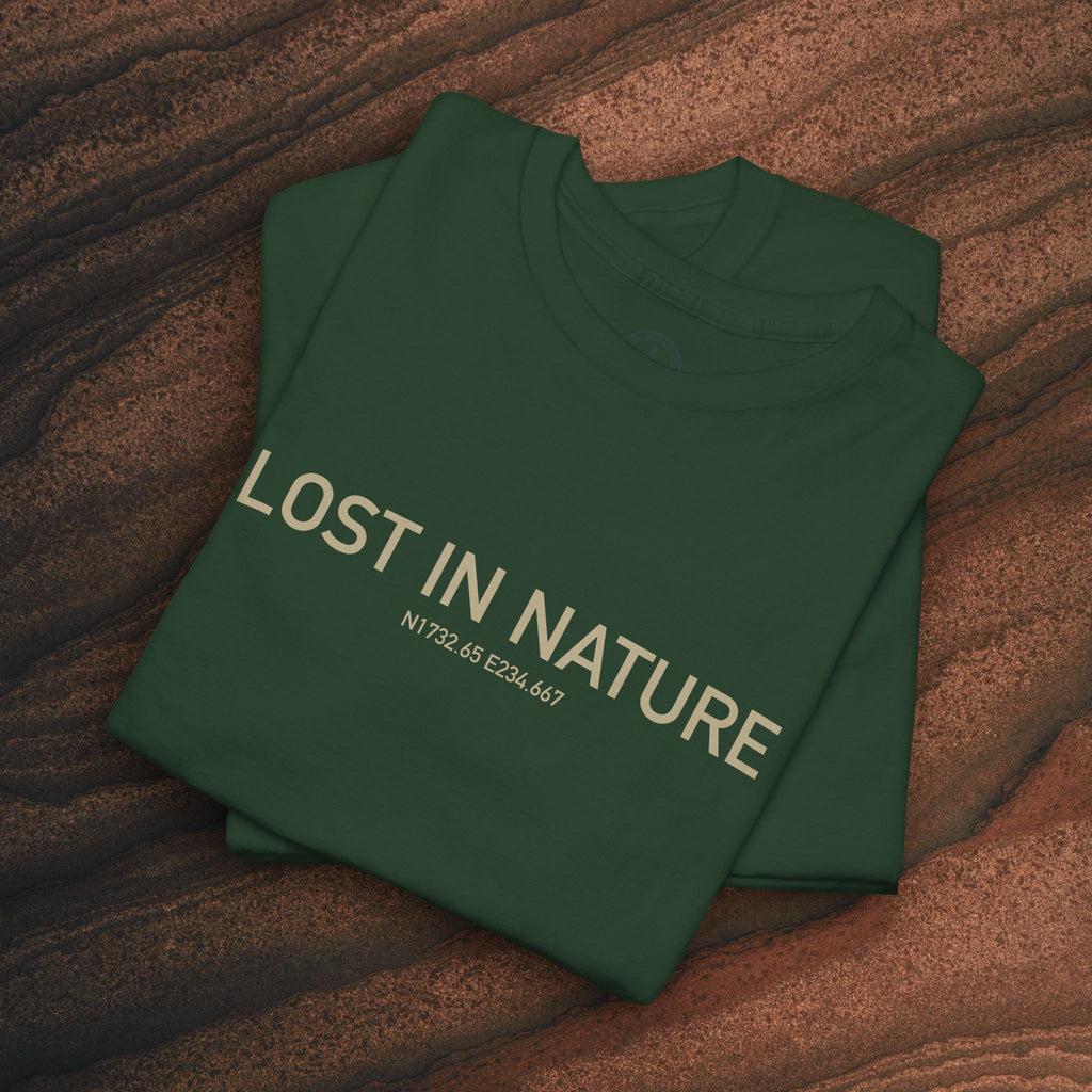 Lost in Nature T‑Shirt — Minimal Adventure Graphic Tee
