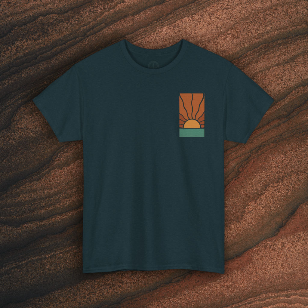 Sunrise Graphic Tee — Retro Minimal Sunset T-Shirt