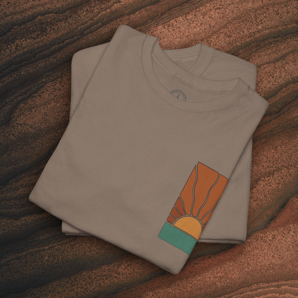 Sunrise Graphic Tee — Retro Minimal Sunset T-Shirt