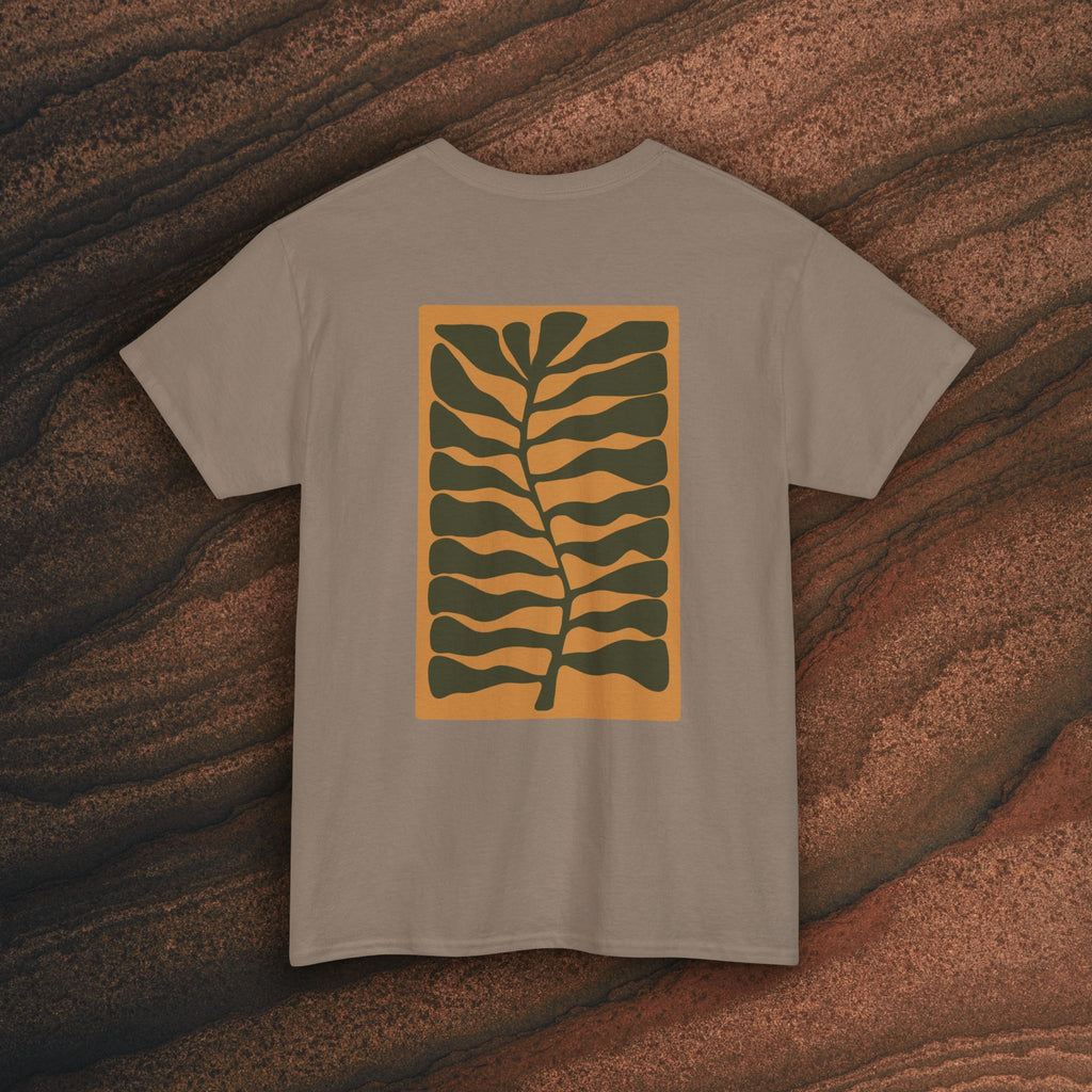 Unisex Heavy Cotton T-Shirt — Botanical Leaf Print