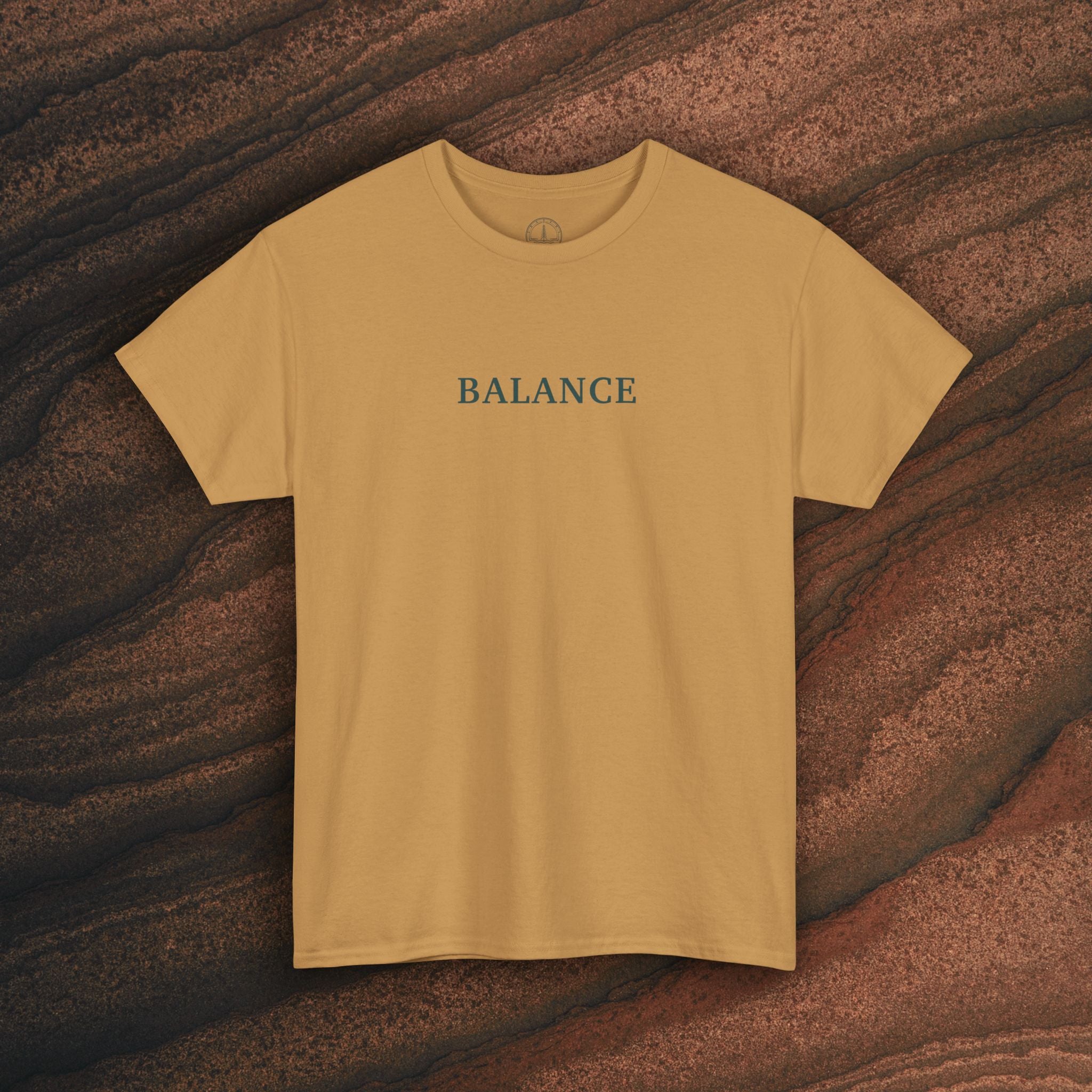 Balance T-Shirt — Minimal Balancing Stones Design