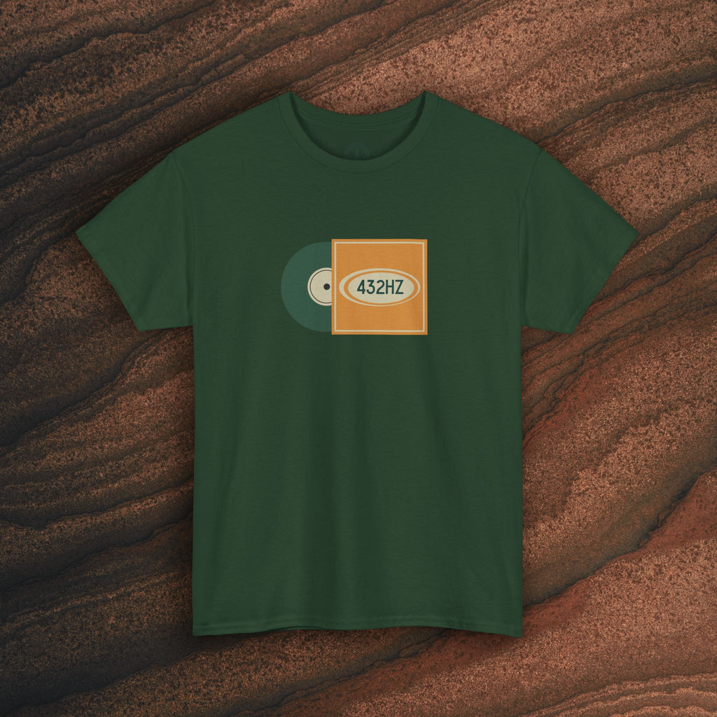 Unisex Heavy Cotton T-Shirt — 432Hz Vinyl Record Graphic