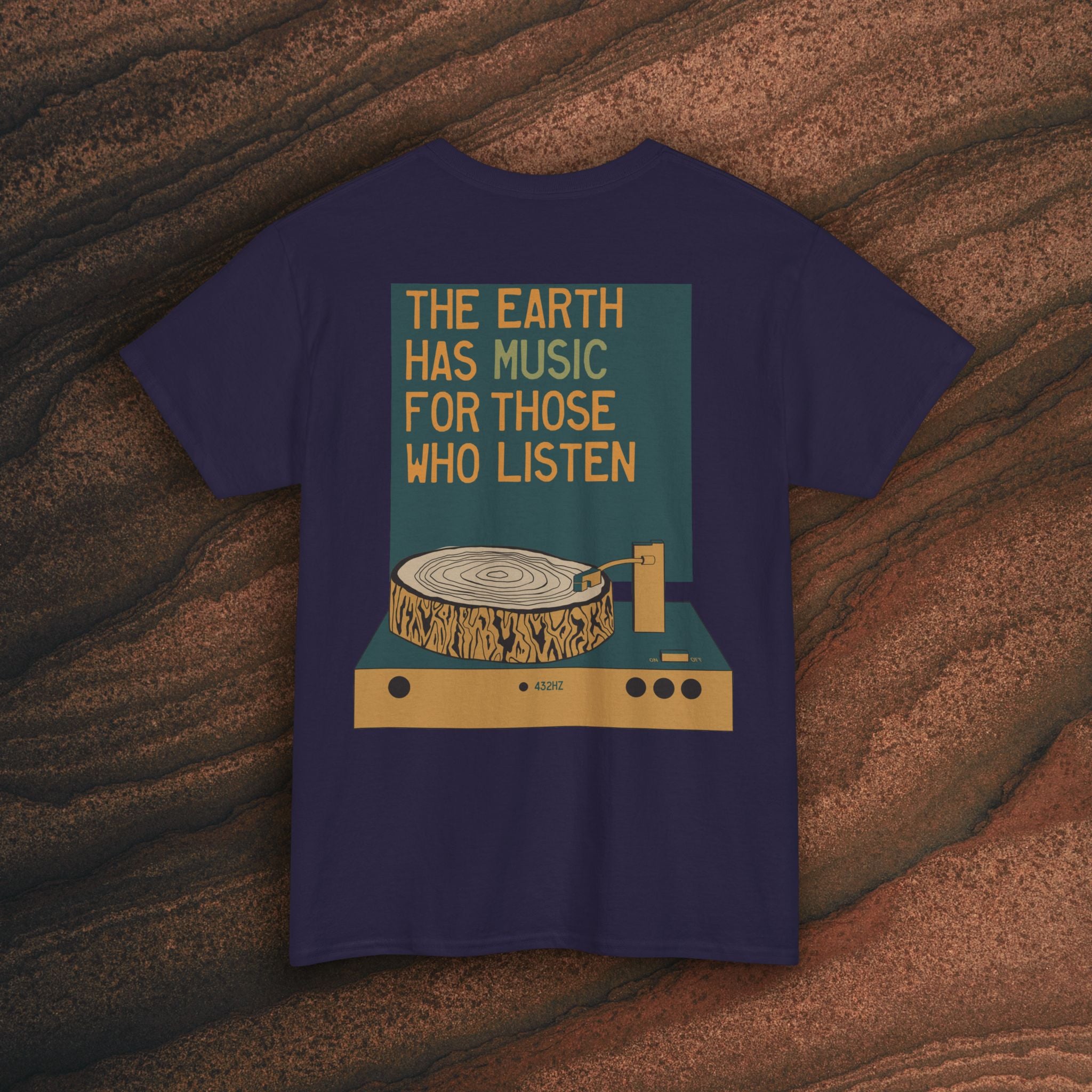 Unisex Heavy Cotton T-Shirt — 432Hz Vinyl Record Graphic