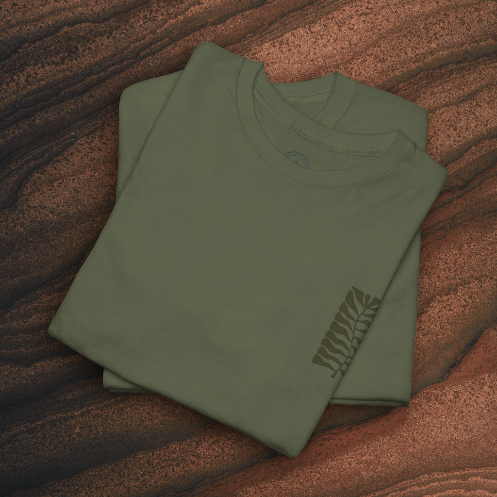 Unisex Heavy Cotton T-Shirt — Botanical Leaf Print