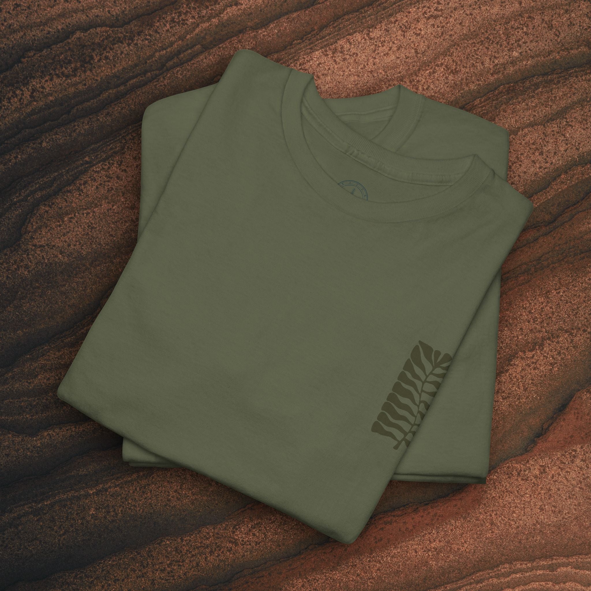 Unisex Heavy Cotton T-Shirt — Botanical Leaf Print