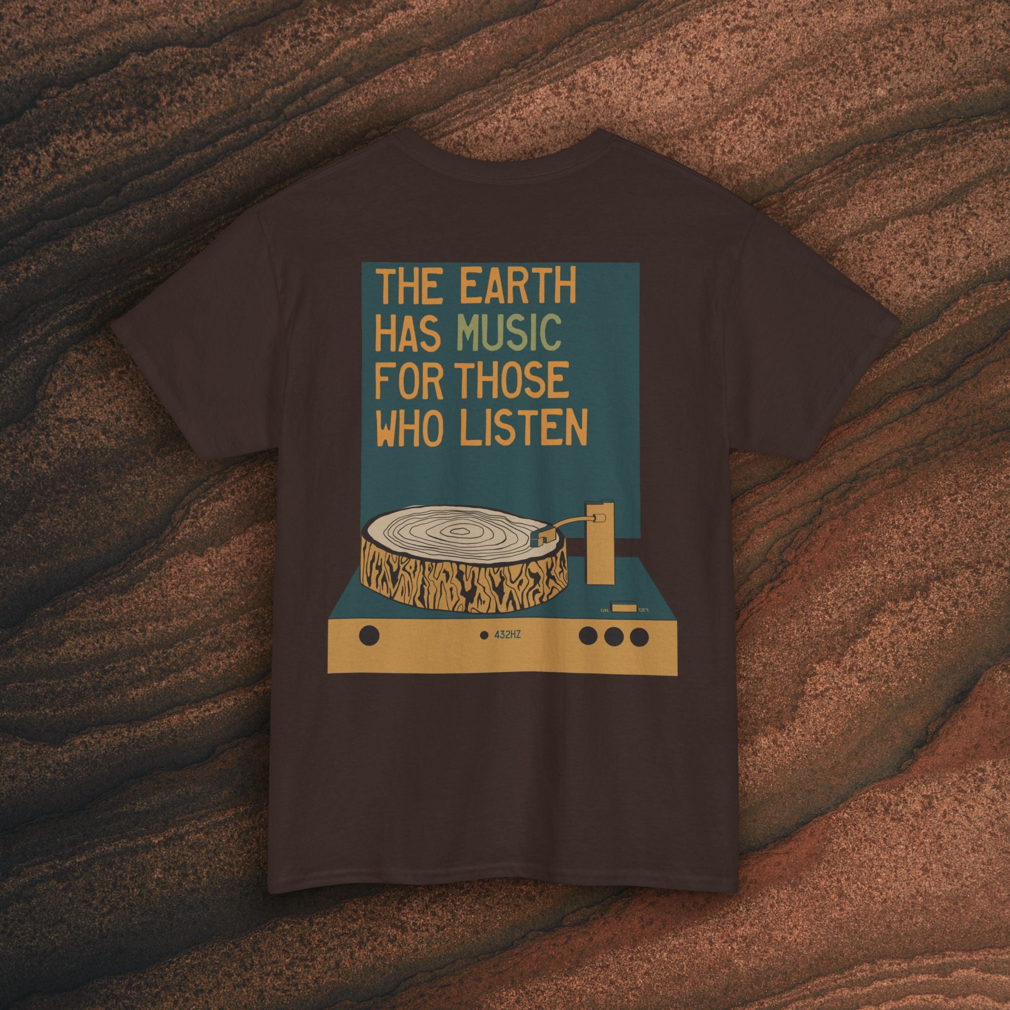 Unisex Heavy Cotton T-Shirt — 432Hz Vinyl Record Graphic