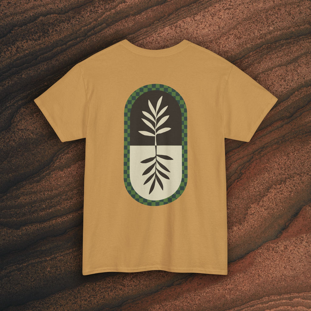 Unisex Heavy Cotton Tee — Minimal Olive Branch Graphic T-Shirt