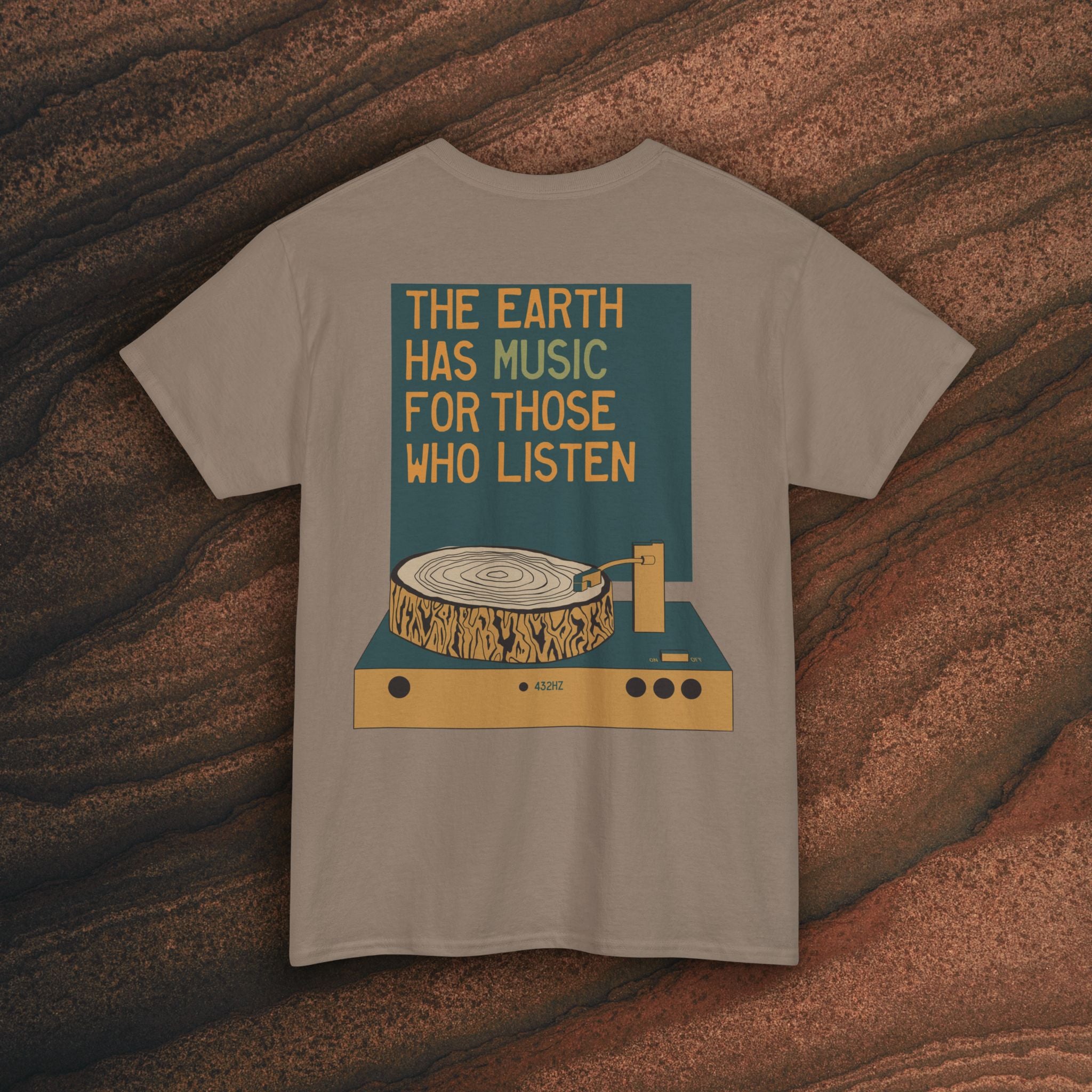 Unisex Heavy Cotton T-Shirt — 432Hz Vinyl Record Graphic