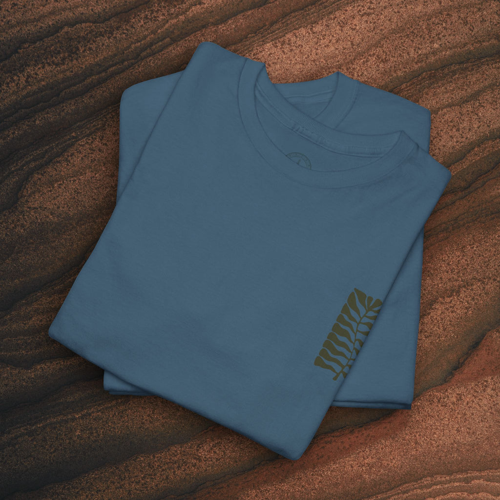 Unisex Heavy Cotton T-Shirt — Botanical Leaf Print