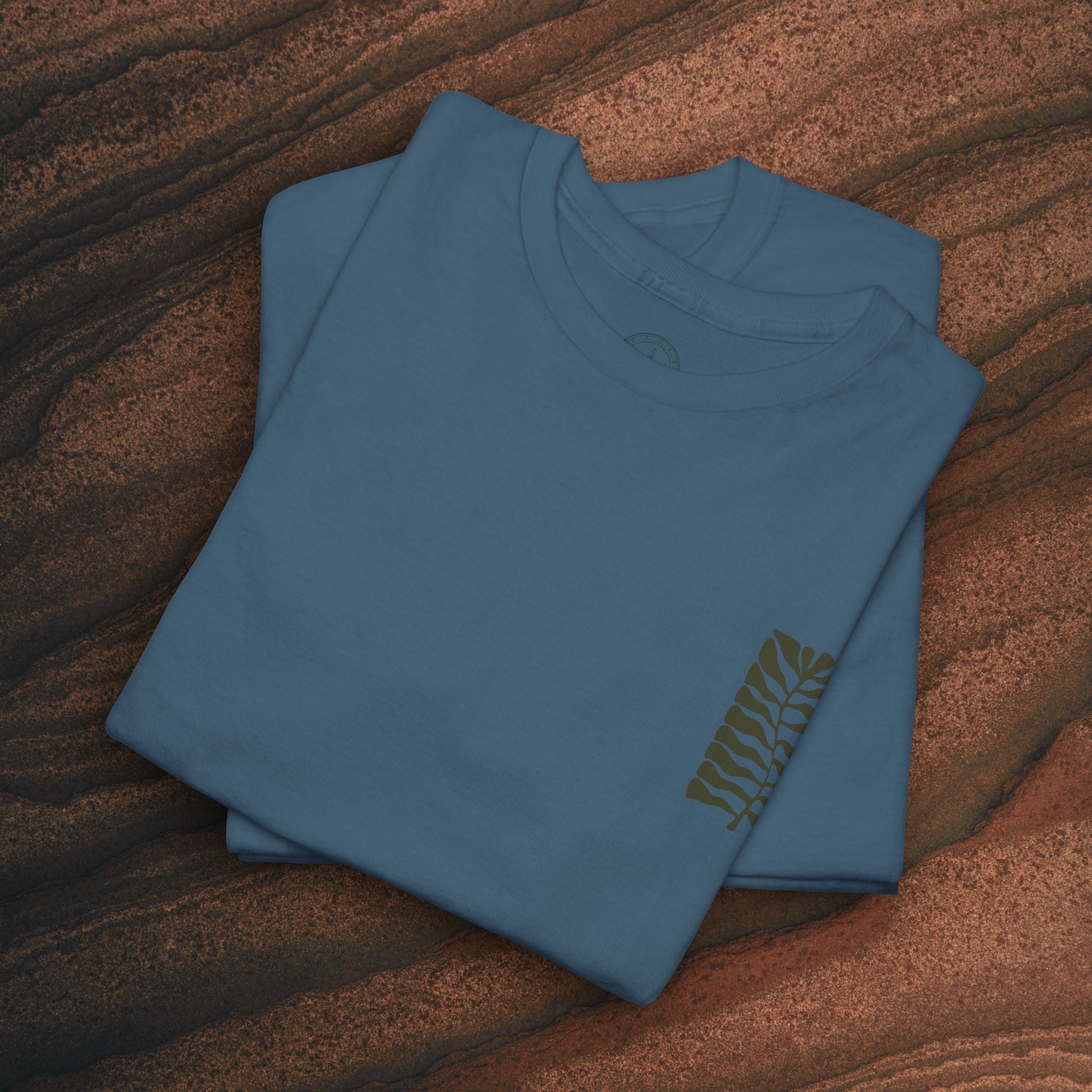 Unisex Heavy Cotton T-Shirt — Botanical Leaf Print