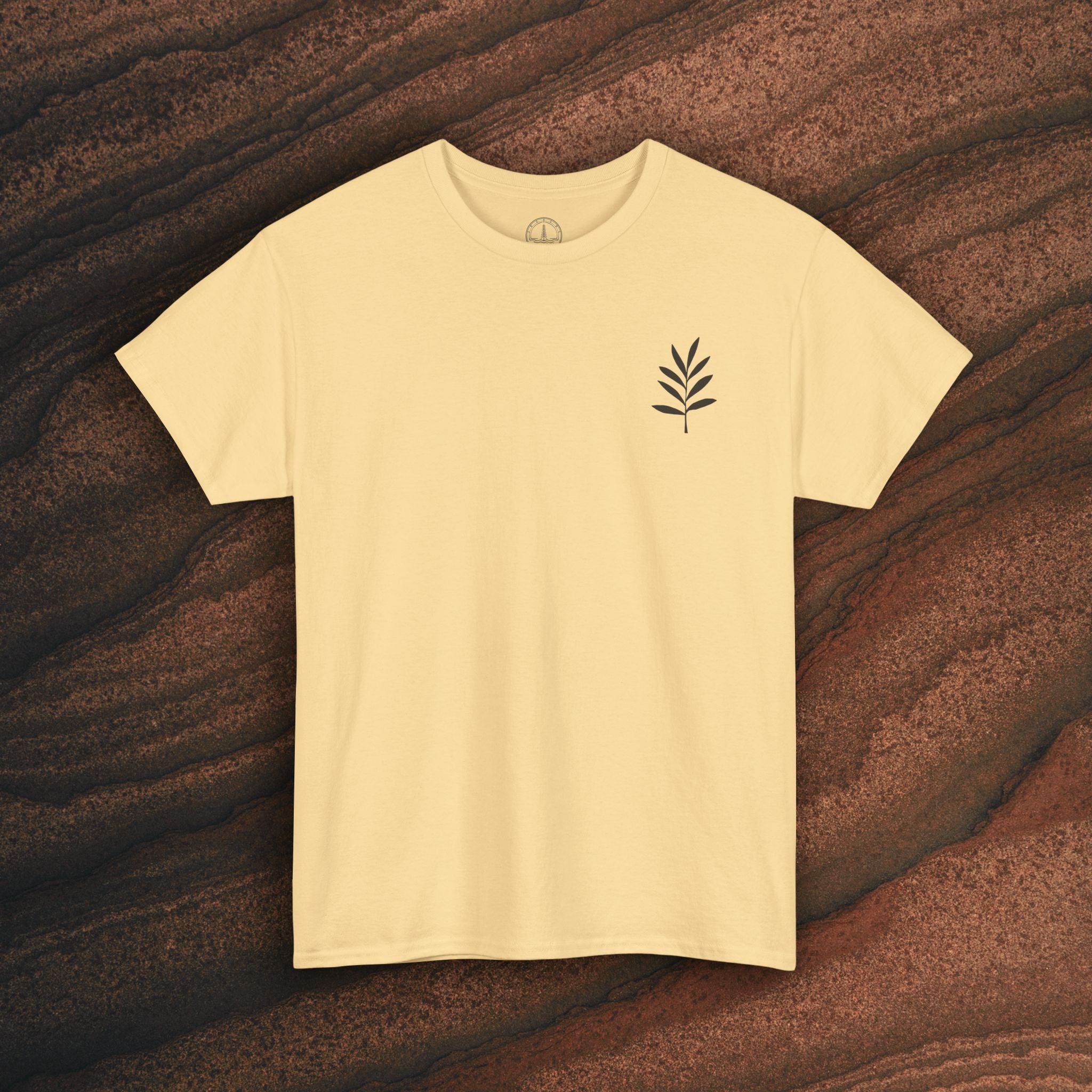 Unisex Heavy Cotton Tee — Minimal Olive Branch Graphic T-Shirt