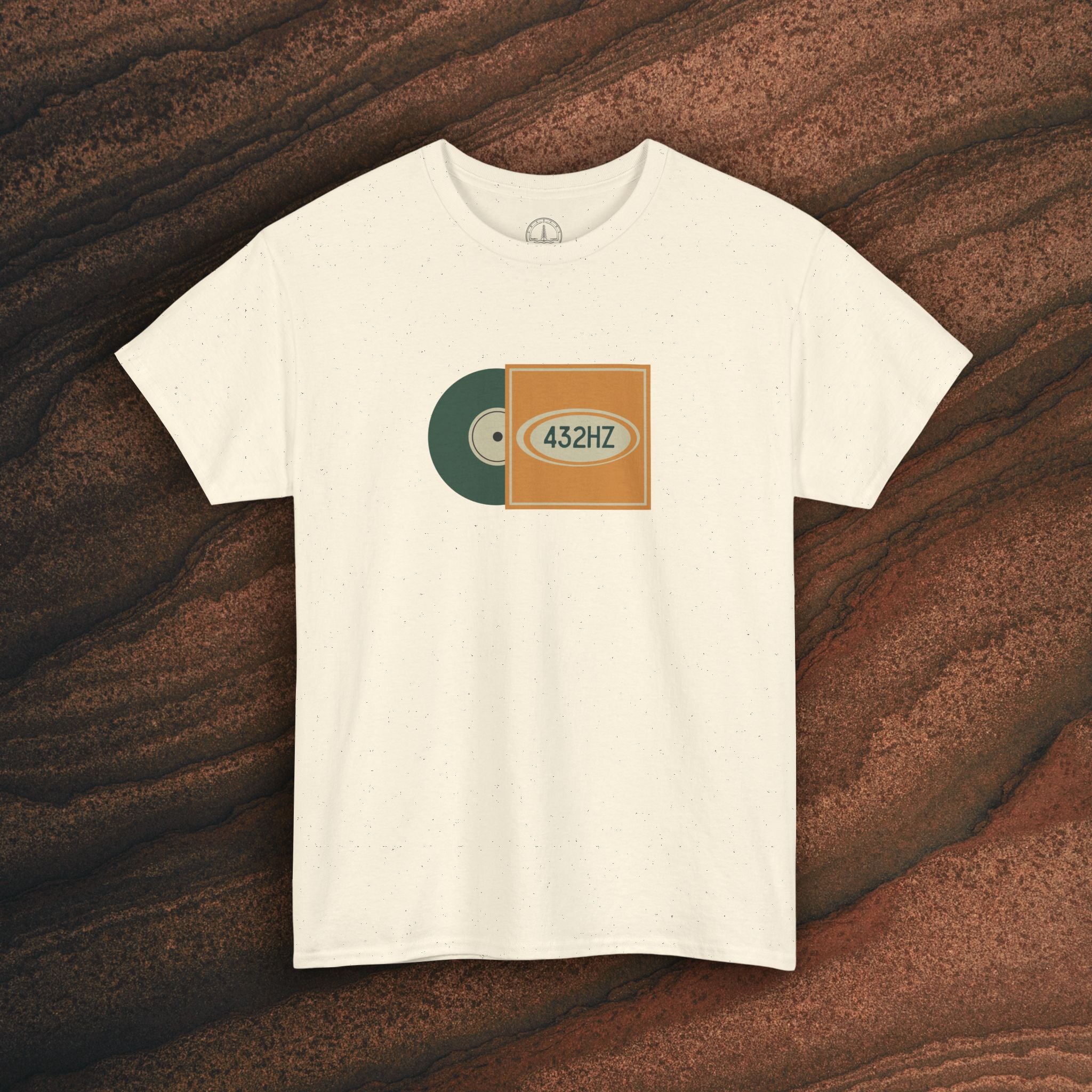 Unisex Heavy Cotton T-Shirt — 432Hz Vinyl Record Graphic