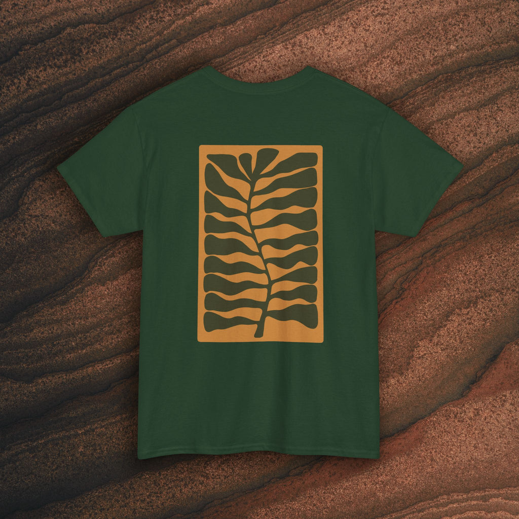 Unisex Heavy Cotton T-Shirt — Botanical Leaf Print