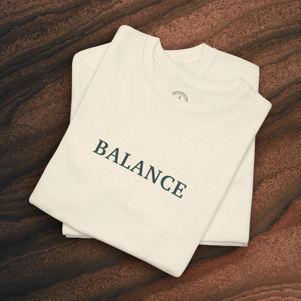 Balance T-Shirt — Minimal Balancing Stones Design