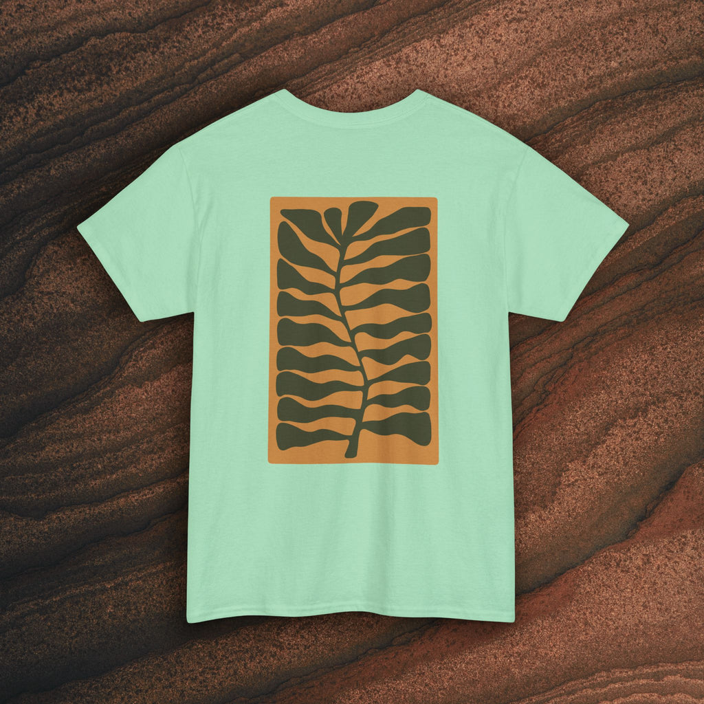 Unisex Heavy Cotton T-Shirt — Botanical Leaf Print