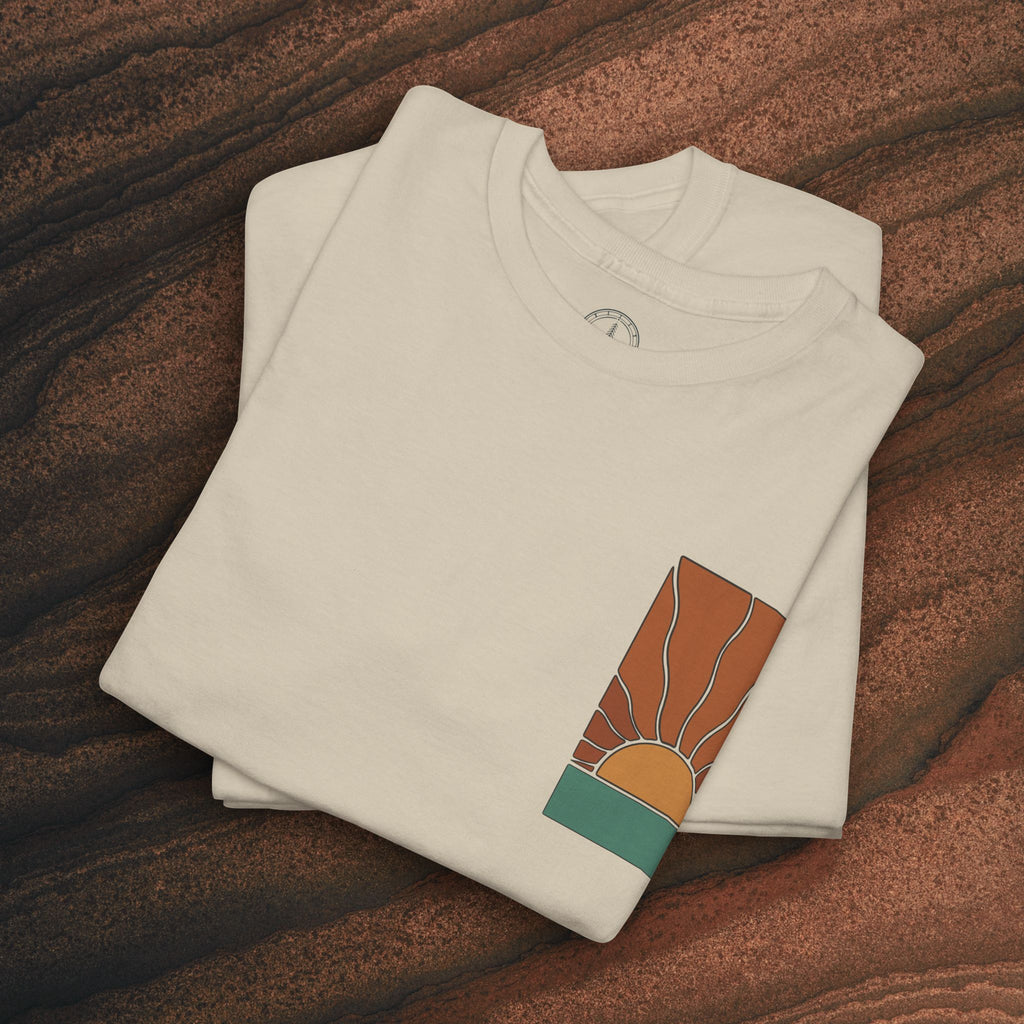 Sunrise Graphic Tee — Retro Minimal Sunset T-Shirt