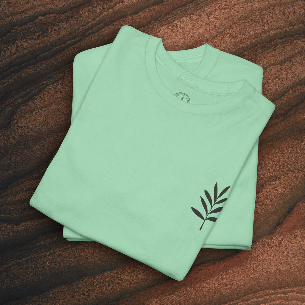 Unisex Heavy Cotton Tee — Minimal Olive Branch Graphic T-Shirt