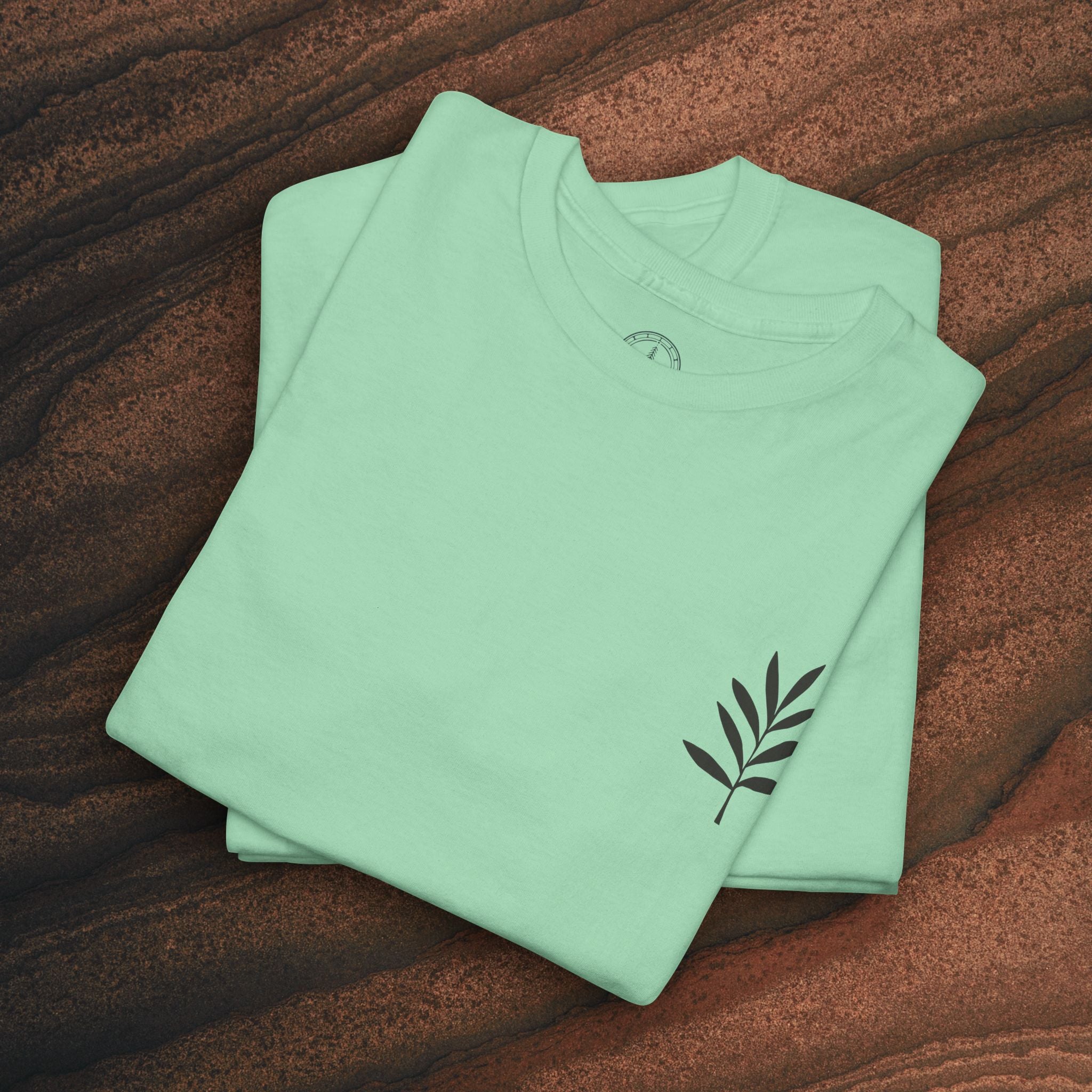 Unisex Heavy Cotton Tee — Minimal Olive Branch Graphic T-Shirt