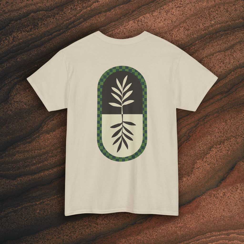 Unisex Heavy Cotton Tee — Minimal Olive Branch Graphic T-Shirt