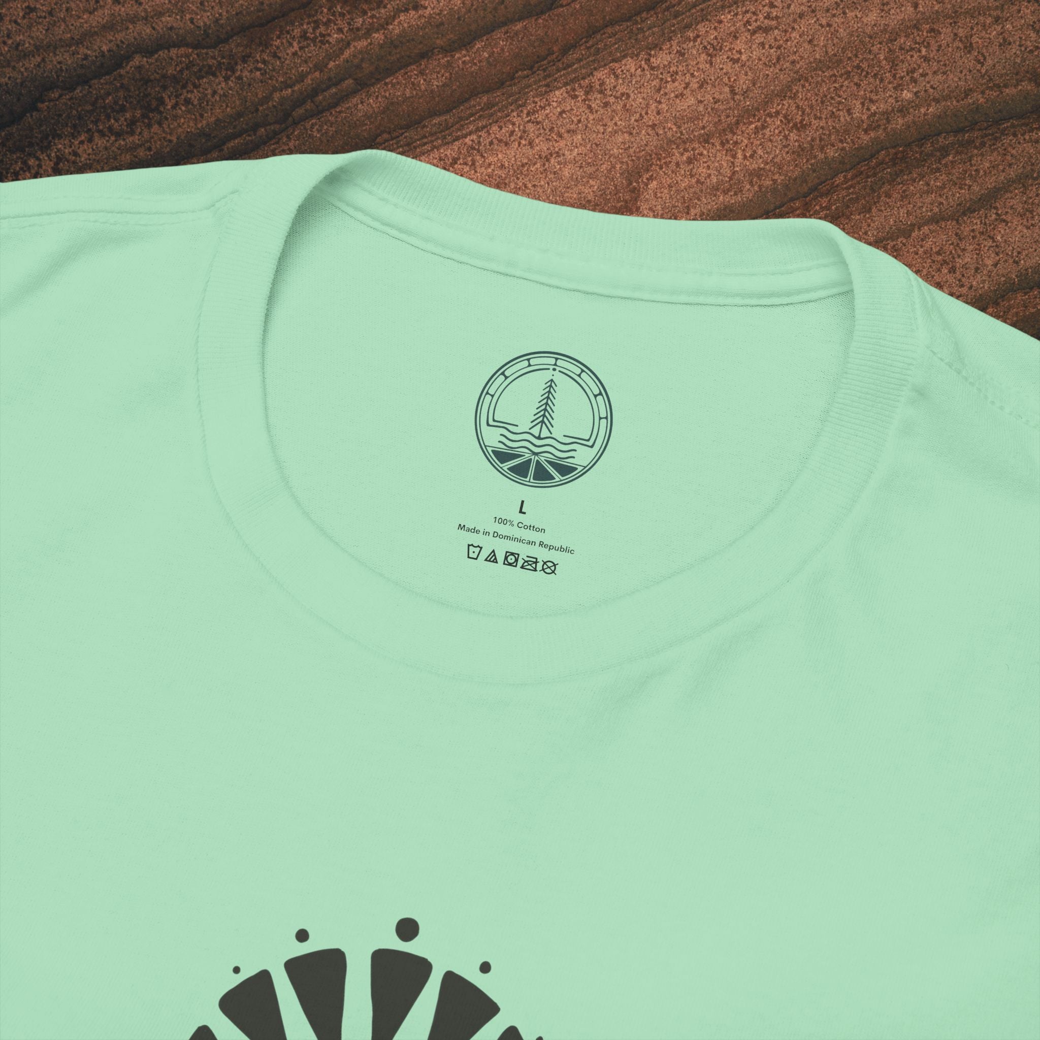 Nature Graphic Tee — Surf, Trees & Sun Vintage Panel Design