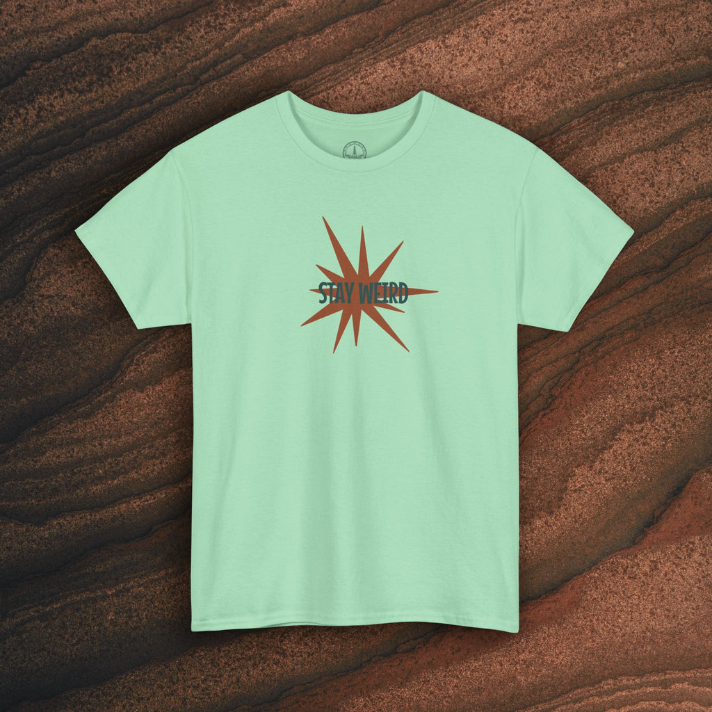 Stay Weird Floral Tee — Retro Starburst Flower Graphic T-Shirt