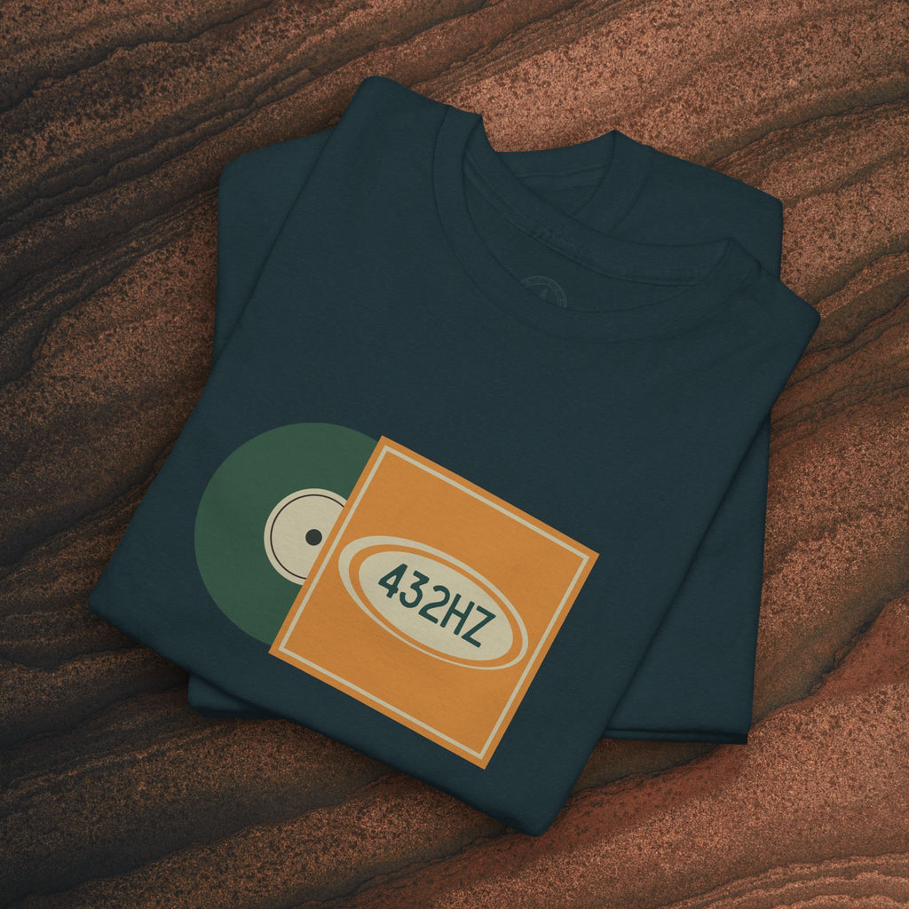 Unisex Heavy Cotton T-Shirt — 432Hz Vinyl Record Graphic