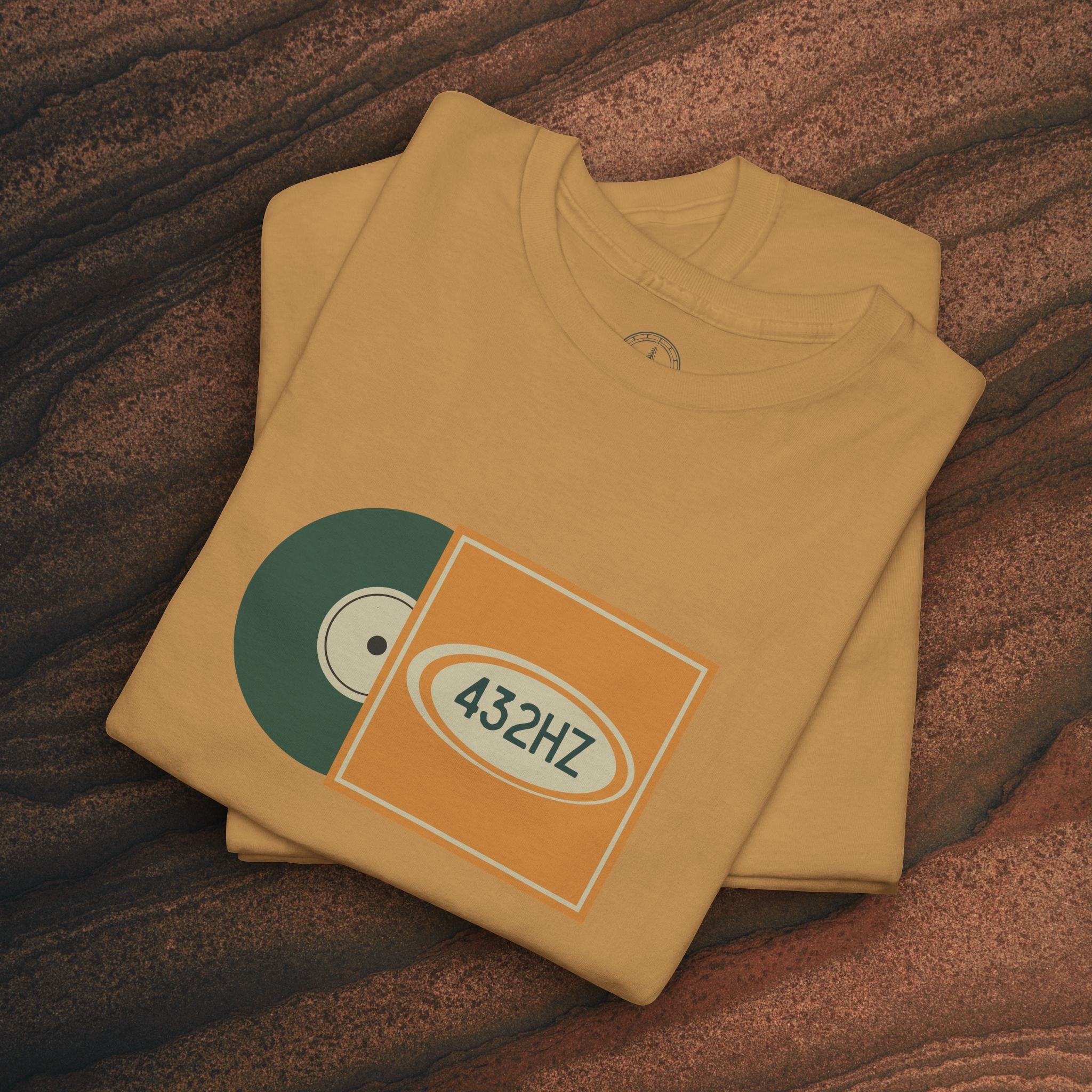 Unisex Heavy Cotton T-Shirt — 432Hz Vinyl Record Graphic