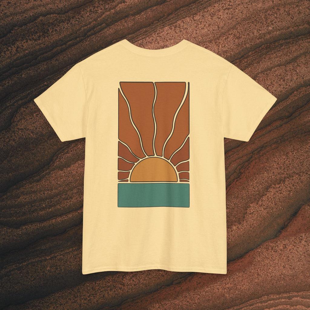 Sunrise Graphic Tee — Retro Minimal Sunset T-Shirt