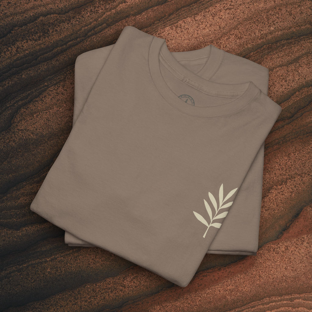 Unisex Heavy Cotton Tee — Minimal Olive Branch Graphic T-Shirt