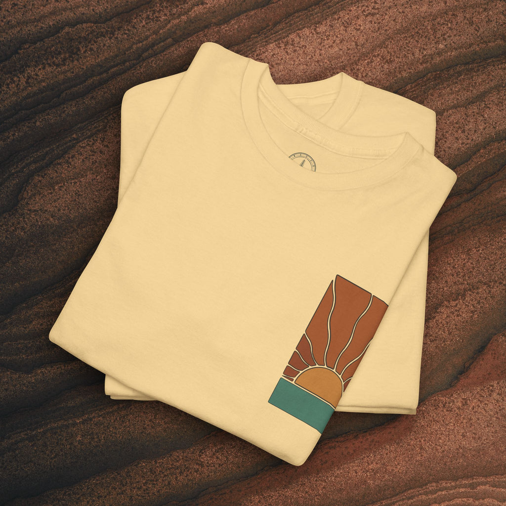 Sunrise Graphic Tee — Retro Minimal Sunset T-Shirt