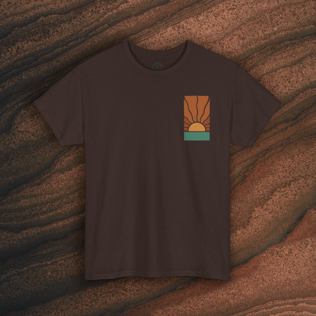 Sunrise Graphic Tee — Retro Minimal Sunset T-Shirt