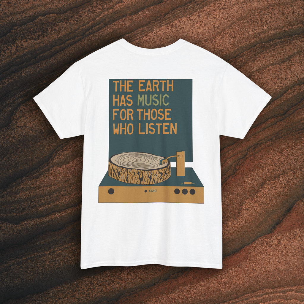 Unisex Heavy Cotton T-Shirt — 432Hz Vinyl Record Graphic