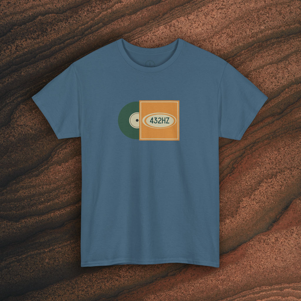 Unisex Heavy Cotton T-Shirt — 432Hz Vinyl Record Graphic