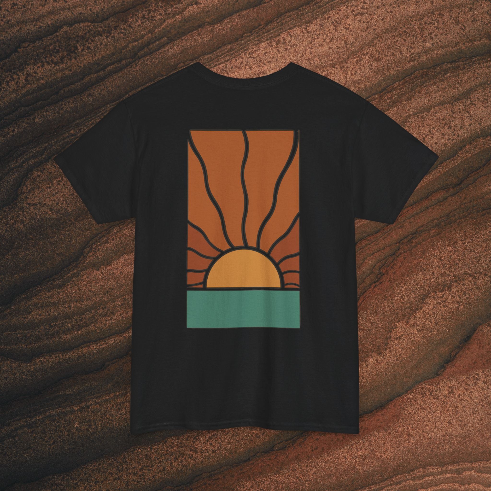 Sunrise Graphic Tee — Retro Minimal Sunset T-Shirt